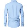 Alimens & Gentle Men’s Dress Shirts Long Sleeve Wrinkle Free Stretch Business Casual Wedding Button Down Shirt(Blue)
