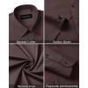Alimens & Gentle Men’s Dress Shirts Long Sleeve Wrinkle Free Stretch Business Casual Wedding Button Down Shirt(Brown)