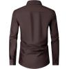 Alimens & Gentle Men’s Dress Shirts Long Sleeve Wrinkle Free Stretch Business Casual Wedding Button Down Shirt(Brown)