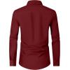 Alimens & Gentle Men’s Dress Shirts Long Sleeve Wrinkle Free Stretch Business Casual Wedding Button Down Shirt(Burgundy)