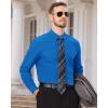 Alimens & Gentle Men’s Dress Shirts Long Sleeve Wrinkle Free Stretch Business Casual Wedding Button Down Shirt(Cobalt Blue)