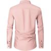 Alimens & Gentle Men’s Dress Shirts Long Sleeve Wrinkle Free Stretch Business Casual Wedding Button Down Shirt(Coral)
