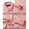 Alimens & Gentle Men’s Dress Shirts Long Sleeve Wrinkle Free Stretch Business Casual Wedding Button Down Shirt(Coral)