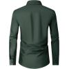 Alimens & Gentle Men’s Dress Shirts Long Sleeve Wrinkle Free Stretch Business Casual Wedding Button Down Shirt(Dark Green)