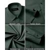 Alimens & Gentle Men’s Dress Shirts Long Sleeve Wrinkle Free Stretch Business Casual Wedding Button Down Shirt(Dark Green)