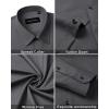 Alimens & Gentle Men’s Dress Shirts Long Sleeve Wrinkle Free Stretch Business Casual Wedding Button Down Shirt(Dark Grey)