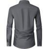 Alimens & Gentle Men’s Dress Shirts Long Sleeve Wrinkle Free Stretch Business Casual Wedding Button Down Shirt(Dark Grey)