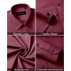 Alimens & Gentle Men’s Dress Shirts Long Sleeve Wrinkle Free Stretch Business Casual Wedding Button Down Shirt(Dark Red)