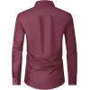Alimens & Gentle Men’s Dress Shirts Long Sleeve Wrinkle Free Stretch Business Casual Wedding Button Down Shirt(Dark Red)