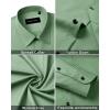Alimens & Gentle Men’s Dress Shirts Long Sleeve Wrinkle Free Stretch Business Casual Wedding Button Down Shirt(Grayish Green)