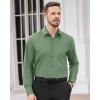 Alimens & Gentle Men’s Dress Shirts Long Sleeve Wrinkle Free Stretch Business Casual Wedding Button Down Shirt(Grayish Green)
