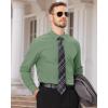 Alimens & Gentle Men’s Dress Shirts Long Sleeve Wrinkle Free Stretch Business Casual Wedding Button Down Shirt(Grayish Green)