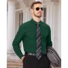 Alimens & Gentle Men’s Dress Shirts Long Sleeve Wrinkle Free Stretch Business Casual Wedding Button Down Shirt(Green)