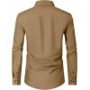 Alimens & Gentle Men’s Dress Shirts Long Sleeve Wrinkle Free Stretch Business Casual Wedding Button Down Shirt(Khaki)