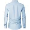 Alimens & Gentle Men’s Dress Shirts Long Sleeve Wrinkle Free Stretch Business Casual Wedding Button Down Shirt(Light Blue)