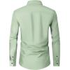 Alimens & Gentle Men’s Dress Shirts Long Sleeve Wrinkle Free Stretch Business Casual Wedding Button Down Shirt(Light Green)