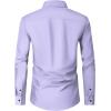 Alimens & Gentle Men’s Dress Shirts Long Sleeve Wrinkle Free Stretch Business Casual Wedding Button Down Shirt(Light Purple)