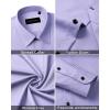 Alimens & Gentle Men’s Dress Shirts Long Sleeve Wrinkle Free Stretch Business Casual Wedding Button Down Shirt(Light Purple)