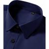 Alimens & Gentle Men’s Dress Shirts Long Sleeve Wrinkle Free Stretch Business Casual Wedding Button Down Shirt(Navy Blue)