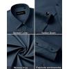 Alimens & Gentle Men’s Dress Shirts Long Sleeve Wrinkle Free Stretch Business Casual Wedding Button Down Shirt(Navy Blue)