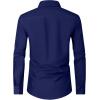 Alimens & Gentle Men’s Dress Shirts Long Sleeve Wrinkle Free Stretch Business Casual Wedding Button Down Shirt(Navy Blue)