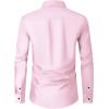 Alimens & Gentle Men’s Dress Shirts Long Sleeve Wrinkle Free Stretch Business Casual Wedding Button Down Shirt(Pink)