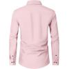 Alimens & Gentle Men’s Dress Shirts Long Sleeve Wrinkle Free Stretch Business Casual Wedding Button Down Shirt(Pink)