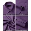 Alimens & Gentle Men’s Dress Shirts Long Sleeve Wrinkle Free Stretch Business Casual Wedding Button Down Shirt(Purple)