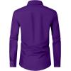 Alimens & Gentle Men’s Dress Shirts Long Sleeve Wrinkle Free Stretch Business Casual Wedding Button Down Shirt(Purple)