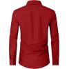 Alimens & Gentle Men’s Dress Shirts Long Sleeve Wrinkle Free Stretch Business Casual Wedding Button Down Shirt(Red)