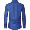 Alimens & Gentle Men’s Dress Shirts Long Sleeve Wrinkle Free Stretch Business Casual Wedding Button Down Shirt(Royal Blue)