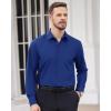 Alimens & Gentle Men’s Dress Shirts Long Sleeve Wrinkle Free Stretch Business Casual Wedding Button Down Shirt(Royal Blue)