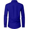 Alimens & Gentle Men’s Dress Shirts Long Sleeve Wrinkle Free Stretch Business Casual Wedding Button Down Shirt(Royal Blue)