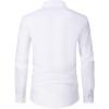 Alimens & Gentle Men’s Dress Shirts Long Sleeve Wrinkle Free Stretch Business Casual Wedding Button Down Shirt(Solid White)