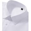 Alimens & Gentle Men’s Dress Shirts Long Sleeve Wrinkle Free Stretch Business Casual Wedding Button Down Shirt(Solid White)