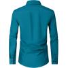 Alimens & Gentle Men’s Dress Shirts Long Sleeve Wrinkle Free Stretch Business Casual Wedding Button Down Shirt(Teal)