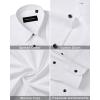 Alimens & Gentle Men’s Dress Shirts Long Sleeve Wrinkle Free Stretch Business Casual Wedding Button Down Shirt(White)