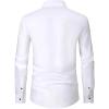 Alimens & Gentle Men’s Dress Shirts Long Sleeve Wrinkle Free Stretch Business Casual Wedding Button Down Shirt(White)