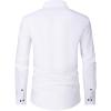 Alimens & Gentle Men’s Dress Shirts Long Sleeve Wrinkle Free Stretch Business Casual Wedding Button Down Shirt(White)