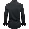 Alimens & Gentle Men’s Dress Shirts Long Sleeve Wrinkle-Free Business Casual Button Down Shirt(Flex Black Red)