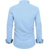 Alimens & Gentle Men’s Dress Shirts Long Sleeve Wrinkle-Free Business Casual Button Down Shirt(Flex N Blue)