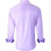Alimens & Gentle Men’s Dress Shirts Long Sleeve Wrinkle-Free Business Casual Button Down Shirt(Light Purple)
