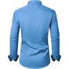 Alimens & Gentle Men’s Dress Shirts Long Sleeve Wrinkle-Free Business Casual Button Down Shirt(Misty Blue)