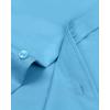 Alimens & Gentle Men’s Dress Shirts Long Sleeve Wrinkle-Free Stretch Shirts Solid Formal Button Down Shirt with Pocket(Lake Blue)