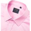 Alimens & Gentle Men’s Dress Shirts Long Sleeve Wrinkle-Free Stretch Shirts Solid Formal Button Down Shirt with Pocket(Pink)