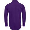Alimens & Gentle Men’s Dress Shirts Long Sleeve Wrinkle-Free Stretch Shirts Solid Formal Button Down Shirt with Pocket(Purple)
