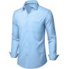 Alimens & Gentle Mens Dress Shirts Stretch Long Sleeve Wrinkle Free Business Casual Button Down Shirt for Wedding(Light Blue)