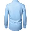 Alimens & Gentle Mens Dress Shirts Stretch Long Sleeve Wrinkle Free Business Casual Button Down Shirt for Wedding(Light Blue)