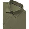 Alimens & Gentle Mens Dress Shirts Stretch Long Sleeve Wrinkle Free Business Casual Button Down Shirt for Wedding(Olive Green)