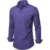 Alimens & Gentle Mens Dress Shirts Stretch Long Sleeve Wrinkle Free Business Casual Button Down Shirt for Wedding(Purple)